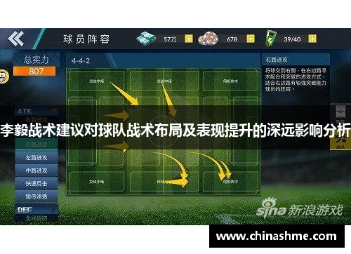 李毅战术建议对球队战术布局及表现提升的深远影响分析